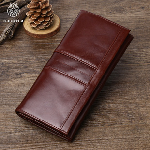 Lionden First-Layer Cowhide Rfid Anti-Theft Long Wallet 100% Genuine Leather European and American Retro Ladies Vertical Wallet