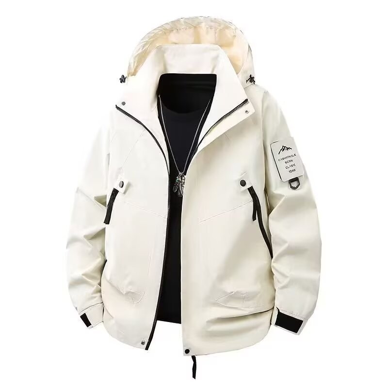 Chaqueta Cortavientos para Exteriores de Poliéster Transpirable para Uso Casual