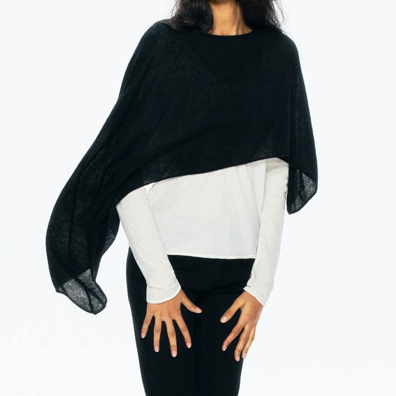 RAREL "Picnic" mulberry silk blend asymmetric multi-wear knitted cape vest