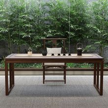 新中式书桌禅意书法桌实木茶桌椅画案榆木仿古桌子办公桌椅书画桌