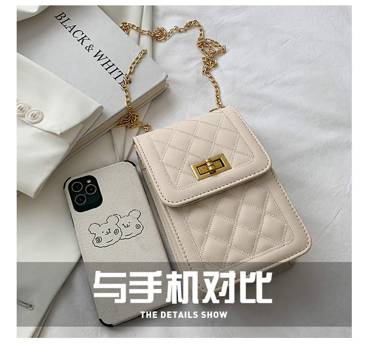 Korean Mobile Phone Bag Fashion Diamond Chain Bag Coin Purse display picture 22