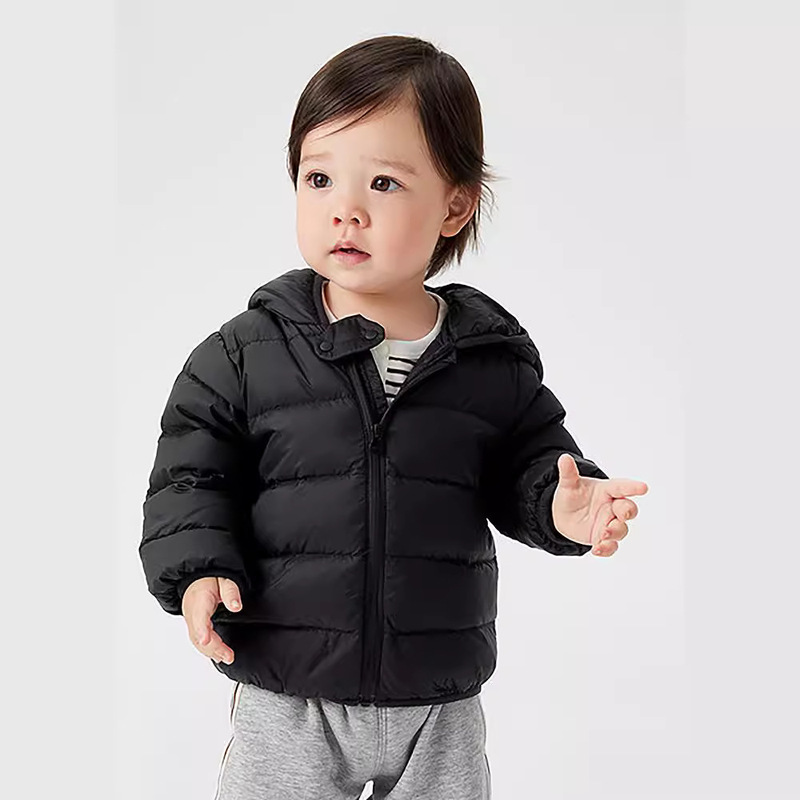 Lightweight down Jacket for Boys and Girls, Autumn and Winter Short Coat, 2026 New Model, Warm Outerwear for Babies, White Duck down