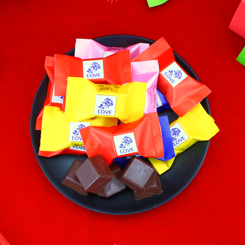 千禧园LOVE夹心黑巧克力500g婚礼前台招待糖结婚婚庆喜糖糖果零食