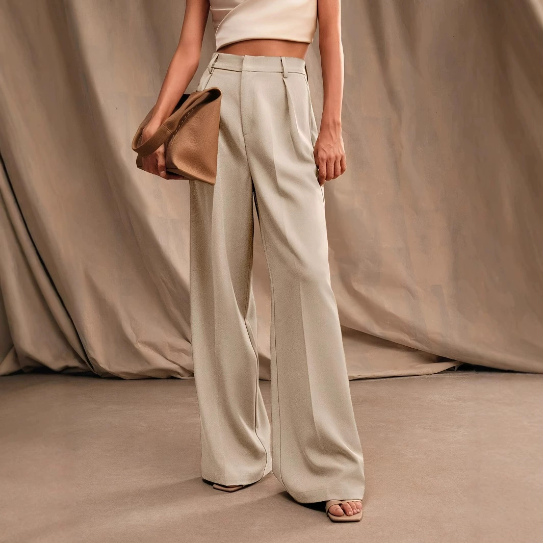 Европейские и американские трансграничные Amazon новые 2025 летние повседневные свободные широкие широкие брюки с высокой талией прямые брюки для мытье земли