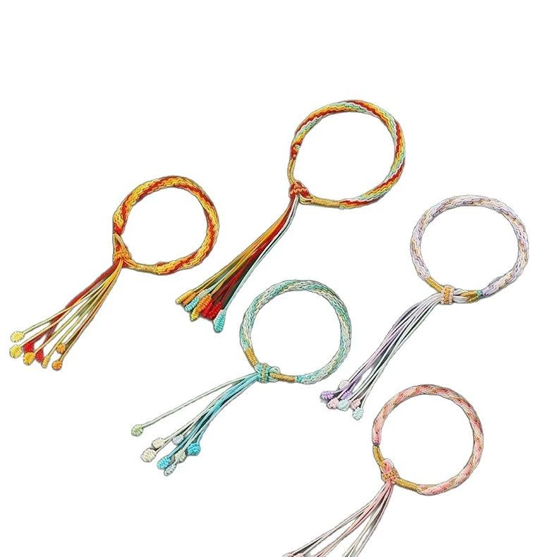 Детский тканый регулируемый красный шнур bracelet handmade