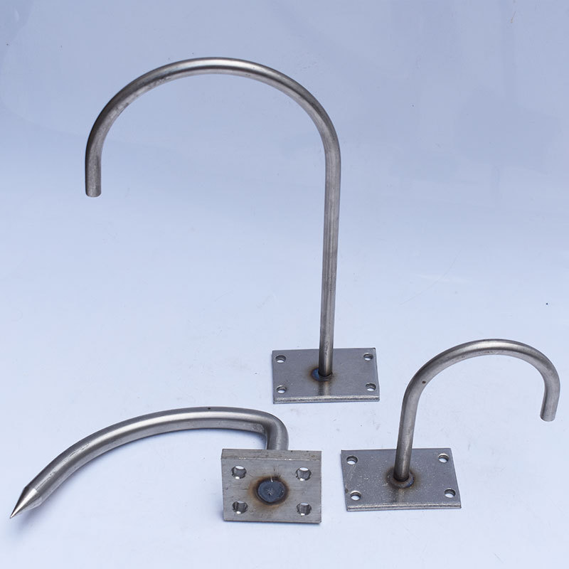 不锈钢304挂钩J型钩子非标方片焊接管箍水管抱箍固定焊接丁字钩
