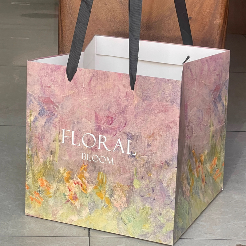 New Oil Painting Series Flower Handbags Internet Celebrity Valentine's Day Gift Bags Square Handbags Wholesale Bouquet Bags New Oil Painting Series Flower Handbags Internet Celebrity Valentine's Day Gift Bags Square Handbags Wholesale Bouquet Bags
