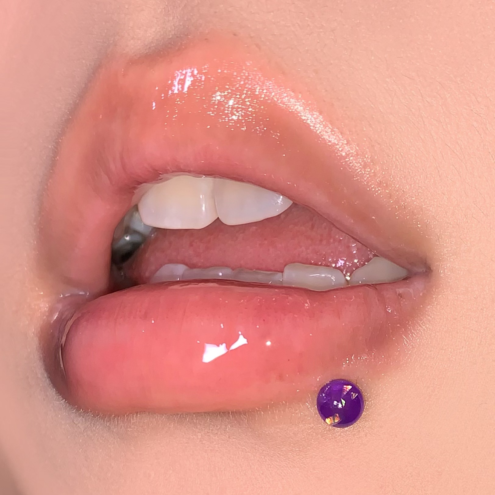 14G 316L Surgical Steel Pink Acrylic Labret Stud Lip Piercing Jewelry 16mm Bar Length detail image 11