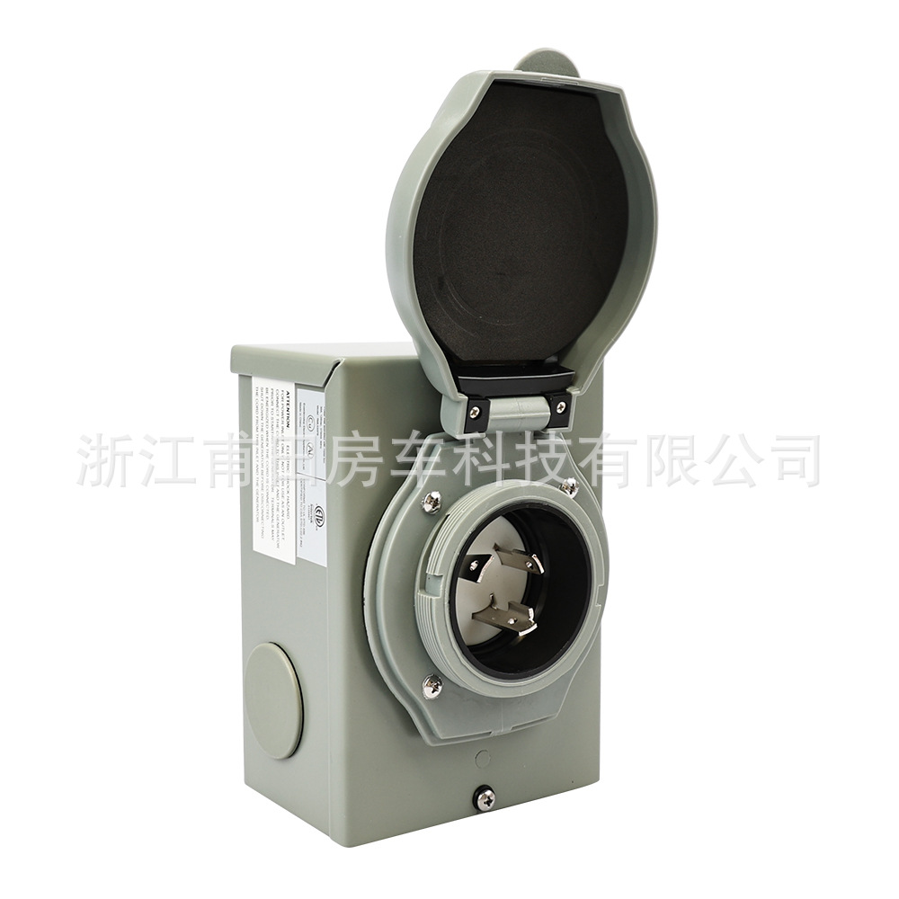 【免打孔】30A美式发电机充电盒L5-30P 125V ETL认证 带通电灯