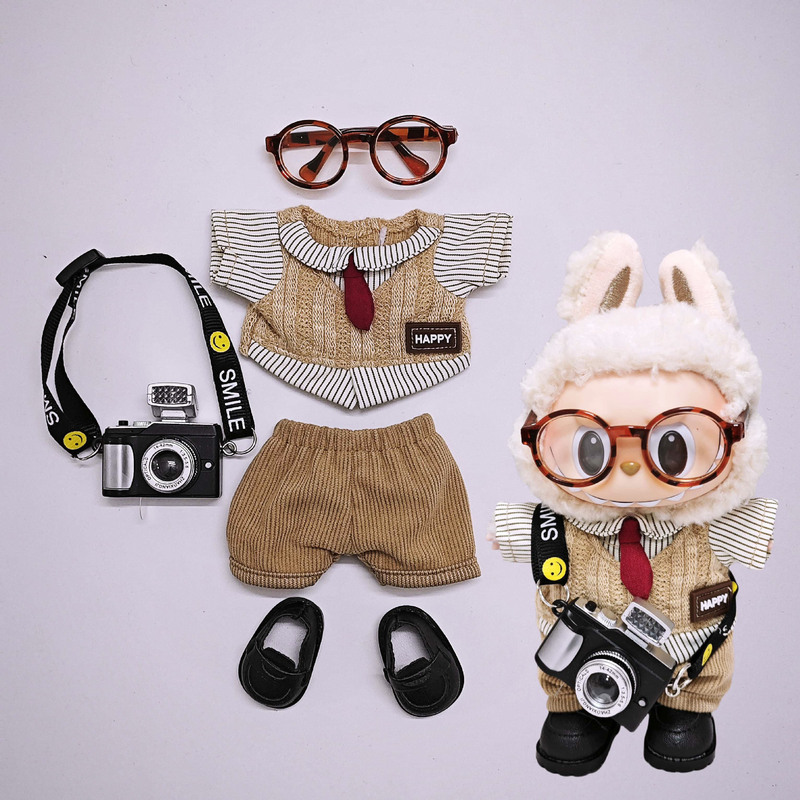 ラブブベビー服 1/2/3 世代 15cm17cm ラブブ服 ヘッドフォン カメラセット labubuv3 ベビー|undefined