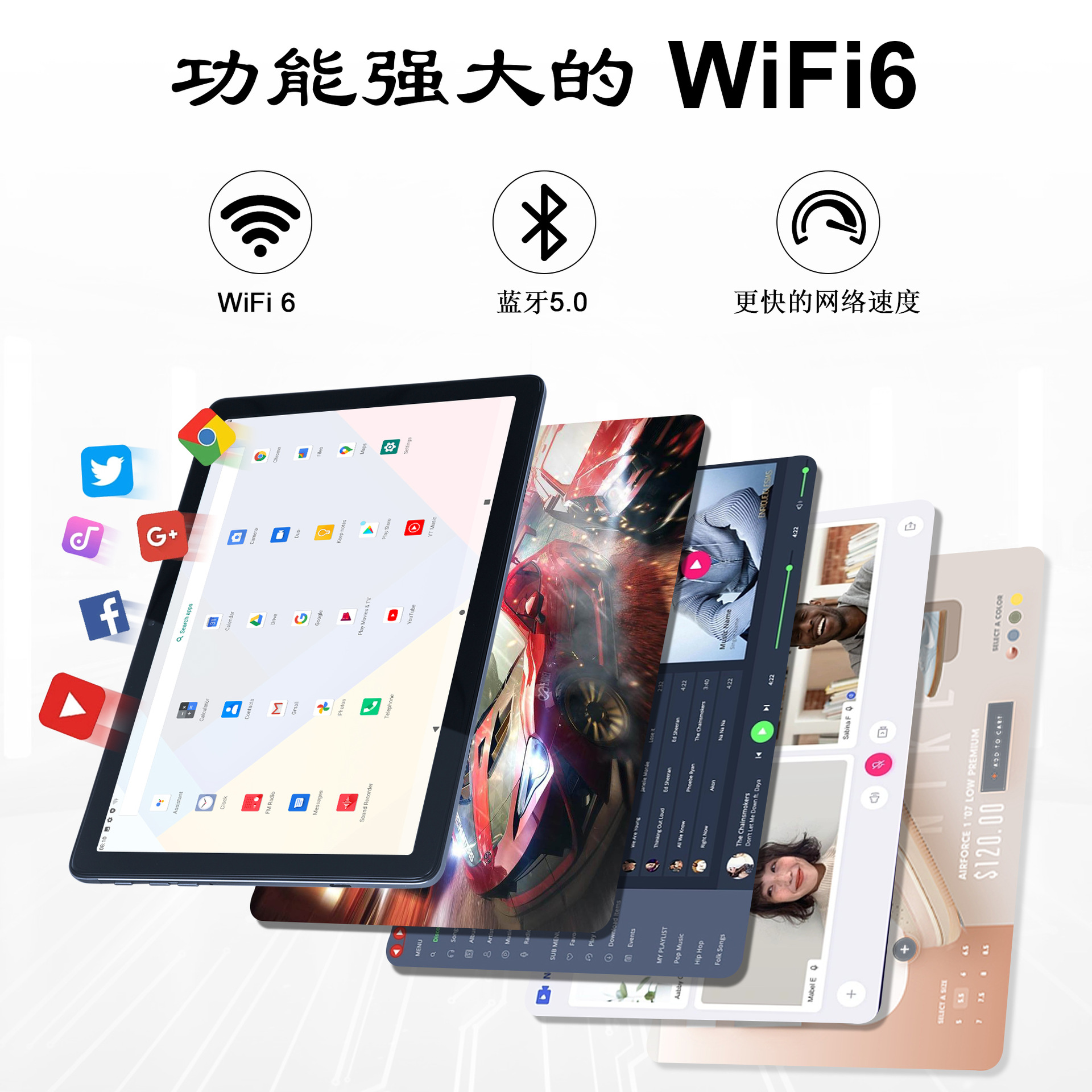 Máy tính bảng 10,1 inch WIFI6 Android 13 Màn hình IPS HD 4GB + 128GB