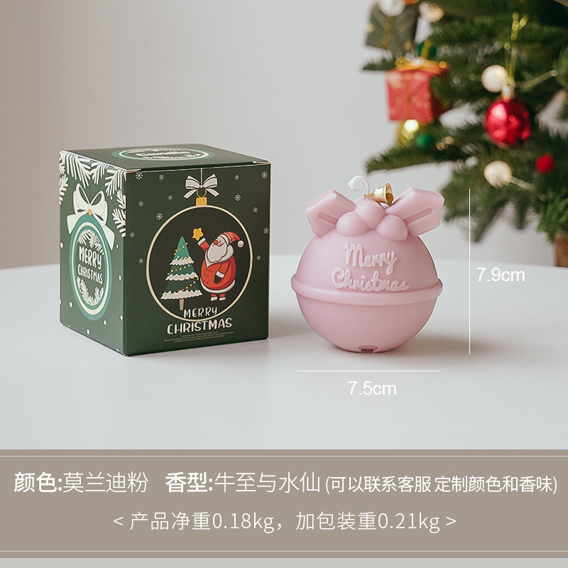 Velas de aromaterapia de Navidad al por mayor hechas a mano con forma de campana Cera de recuerdo de Navidad Velas de fragancias transfronterizas