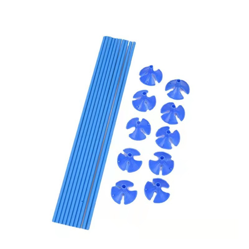 Paja de papel azul con barra de globo de soporte 1 pieza