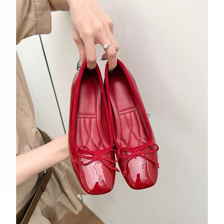Autumn new collection: women's ballet-style chunky-heeled shoes with a slight lift, 2026 shallow-toe square-toe flats with a bow detail, soft sole and soft upper Autumn new collection: women's ballet-style chunky-heeled shoes with a slight lift, 2026 shallow-toe square-toe flats with a bow detail, soft sole and soft upper