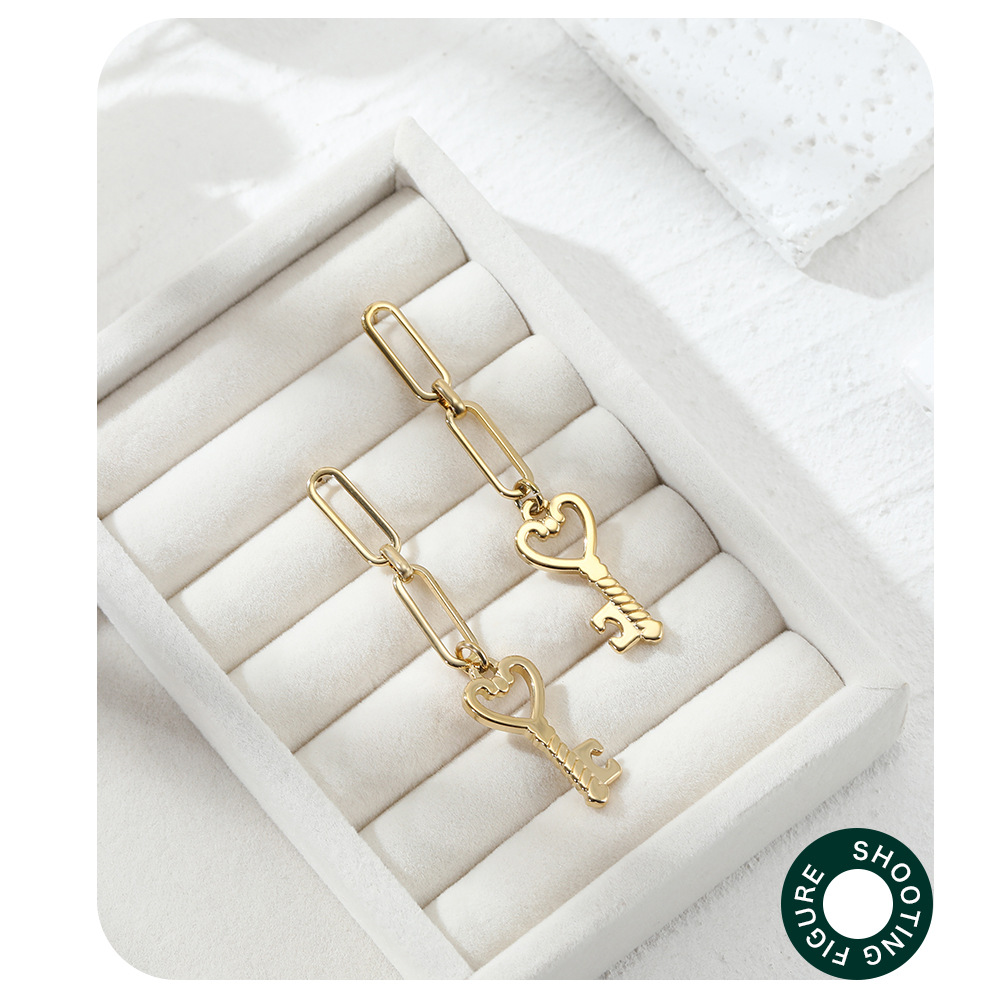 Fashion Key Stainless Steel Earrings Plating Stainless Steel Earrings
