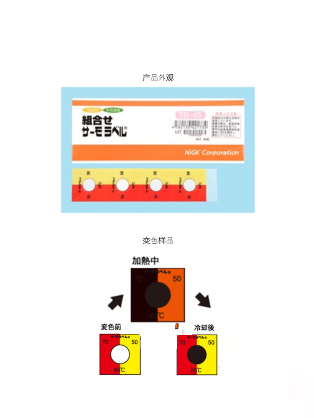 全新日本NICHIYU日油技研温度指示器ThermoLabel-TB系列