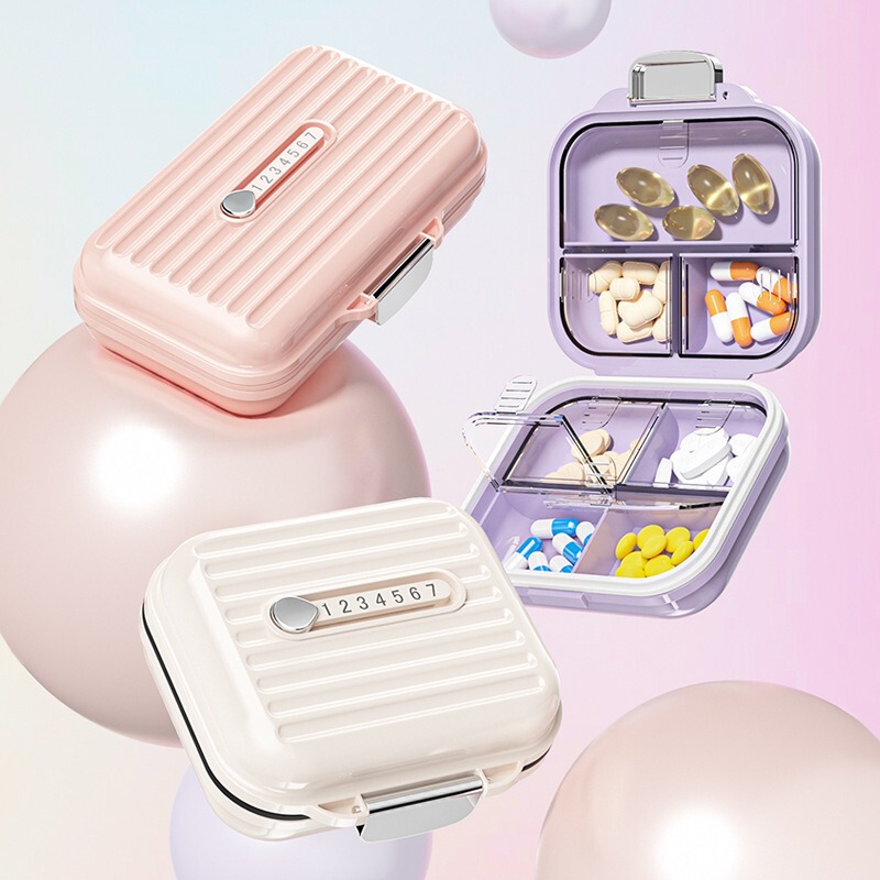 Portable Pill Box, Seven Days a Week Medicine Dispensing Box, Three Meals a Day Sealed Mini Carry-On Compartmented Pill Box Portable Pill Box, Seven Days a Week Medicine Dispensing Box, Three Meals a Day Sealed Mini Carry-On Compartmented Pill Box