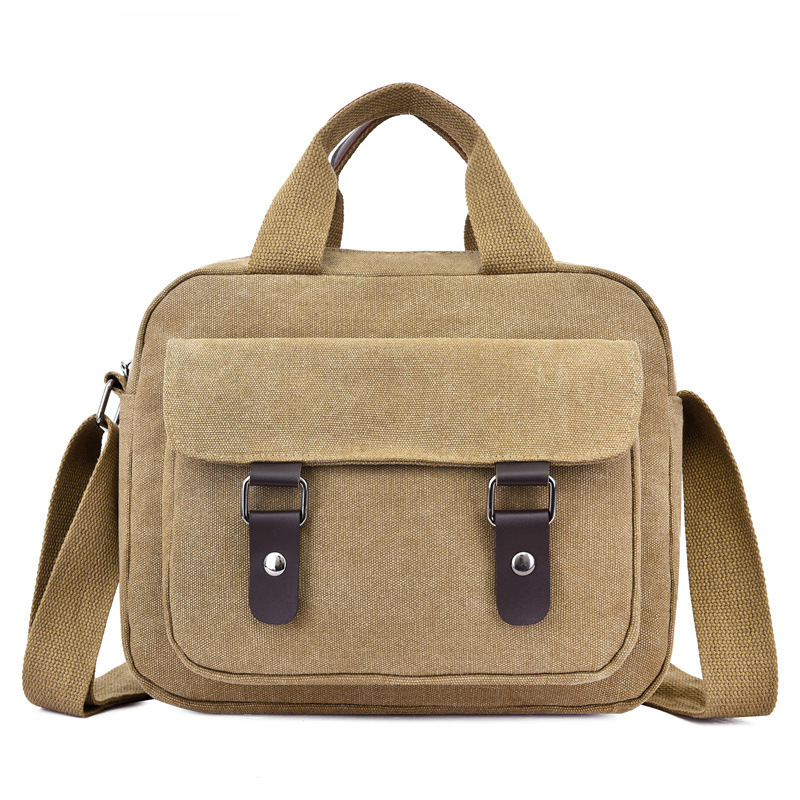Men's Canvas Tote Bag Korean Style Simple Men's Business Travel Handbag Shoulder Bag Large Capacity Travel Backpack