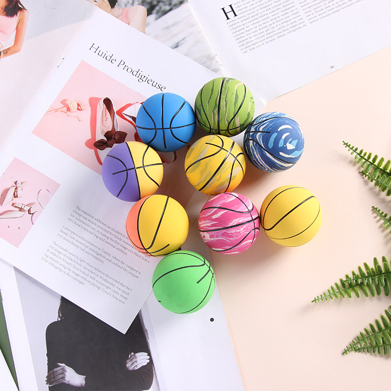 6cm super high elastic MINI rubber small basketball decompression hollow elastic ball children's toys MINI basketball wholesale