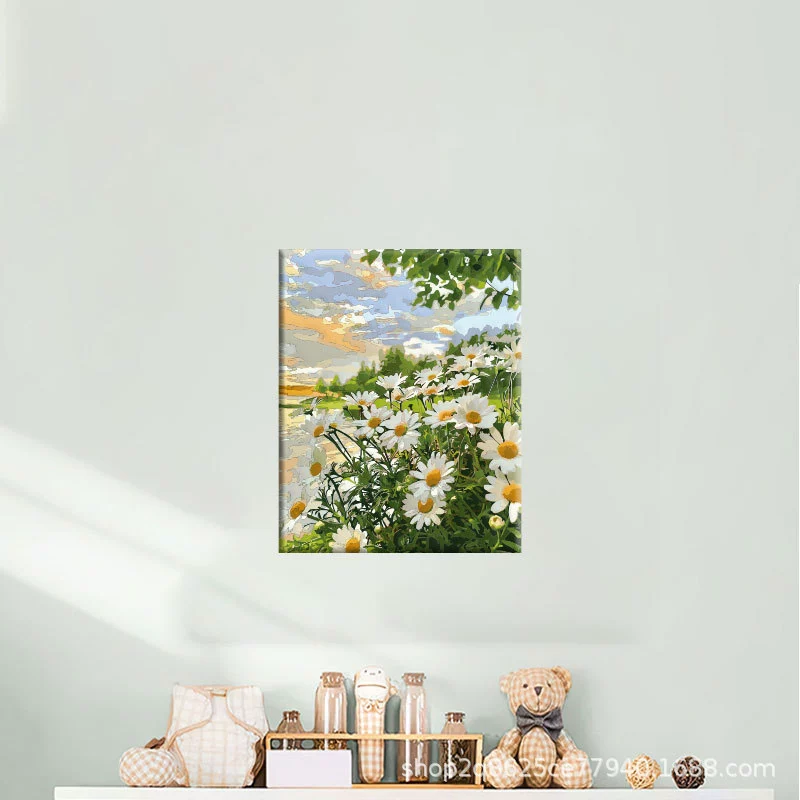 40*50 оптовая DIY дистанционная цифровая масляная живопись вручную заполненная акриловая горяче-стиль декоративный пейзаж цветочное заполнение декоративная живопись