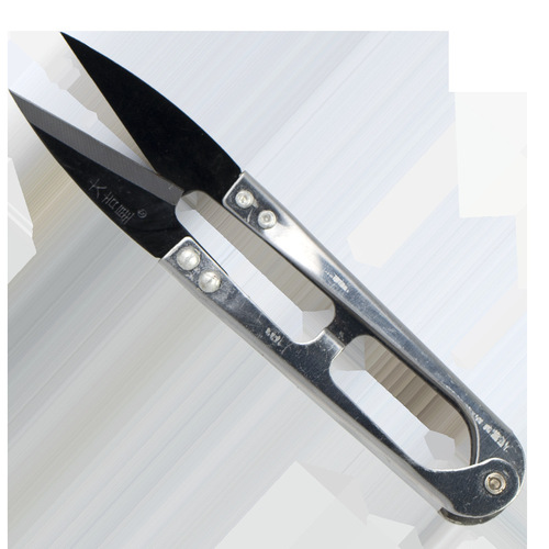 Stainless steel large auspicious fabric wire trimmer U-shaped small cross-stitch spring scissors household clothing tailor scissors special use