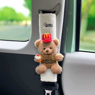 [Taste] Teddy Fluff Car Seat belt shoulder pad - 02-lambswool-doll-shoulder-straps