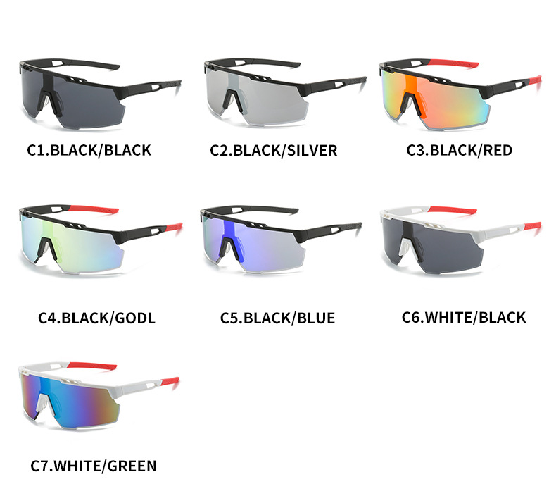 Sports Geometric Pc Special-shaped Mirror Full Frame Sports Sunglasses display picture 1