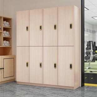 Locker Gym Wooden Staff Locker Bathroom Shower Shoe Cabinet with Lock Yoga Beauty Salon Cabinet Factory
