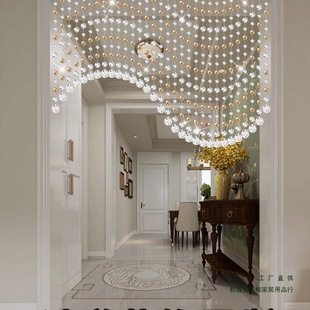 Bead Curtain Living Room and Restaurant Crystal Partition Decorative Curtain Home Aisle Bedroom Hanging Curtain European Style Shop Without Punching