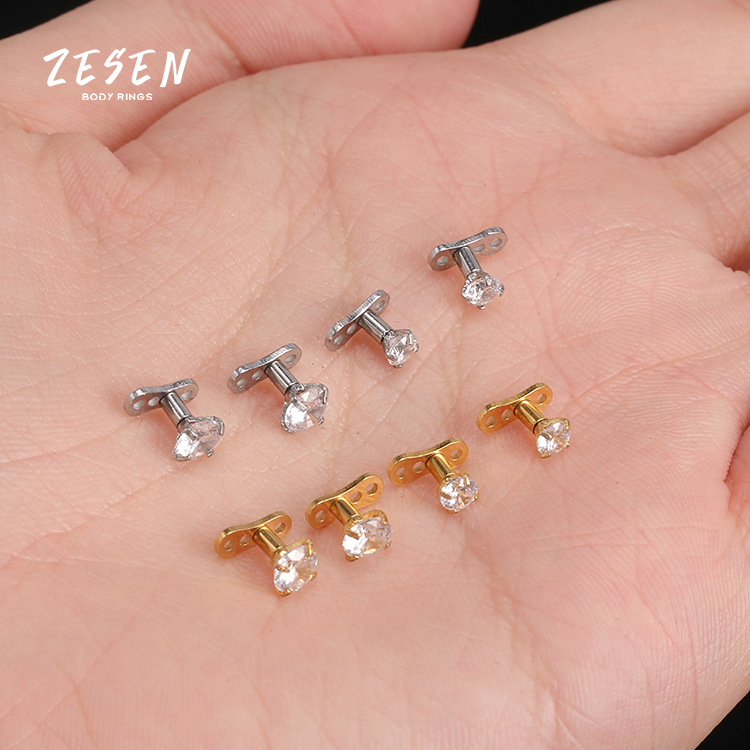 Star Wars Three-Eyed Alien Crown Cartilage Stud - 316L Surgical Steel Body Piercing Jewelry, Gold PVD, 16G (1.6mm) x 4mm detail image 11