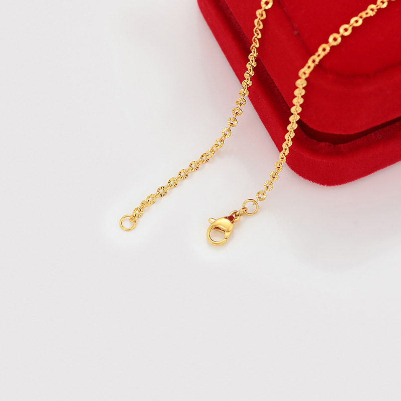 Xuping estilo simple acero inoxidable 24k color superposición fácil de usar cadenas clásicas diarias hebilla de langosta accesorios para mujeres