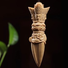 小叶黄杨木雕吊坠配饰木质工艺品手把件佛钥匙扣文玩把件根雕