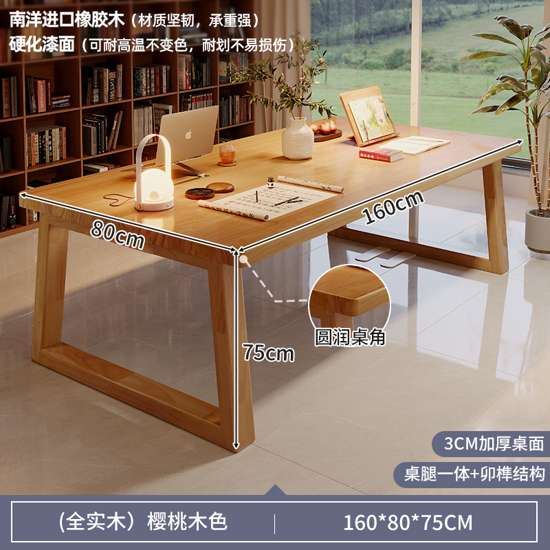 Escritorio de madera sólida para dos personas, escritorio de estudio, escritorio de computadora, escritorio de escritorio