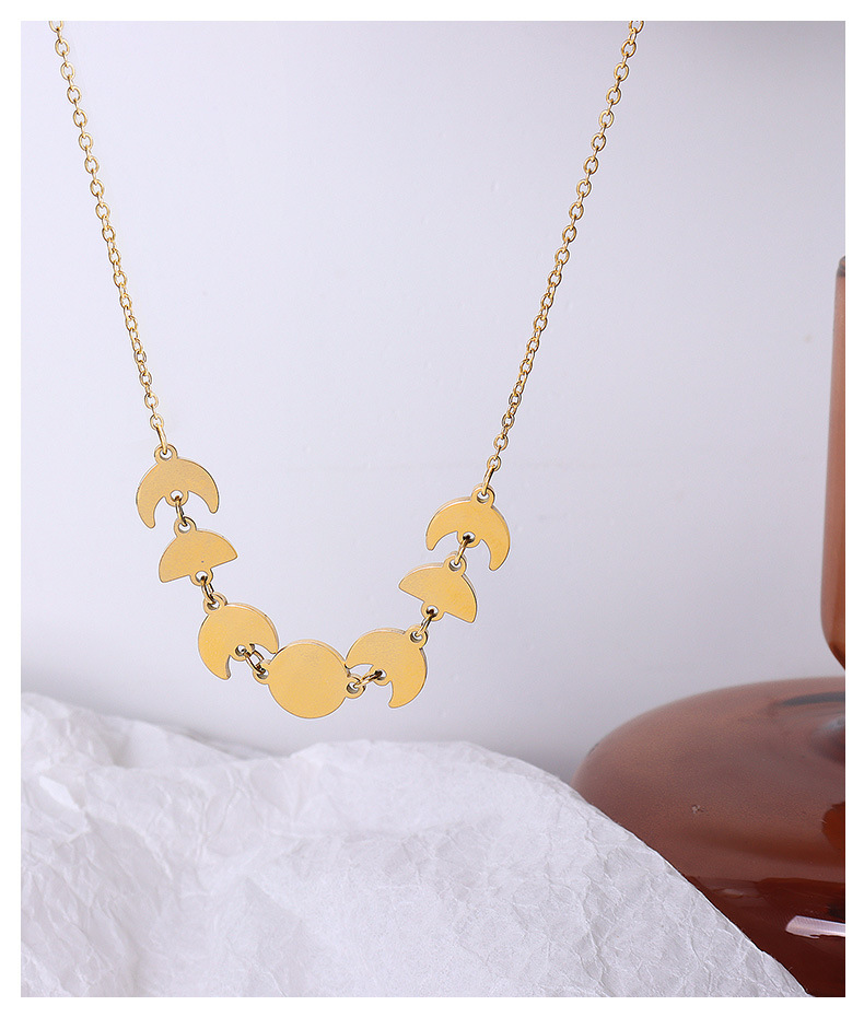 retro simple geometric necklace clavicle chain titanium steel