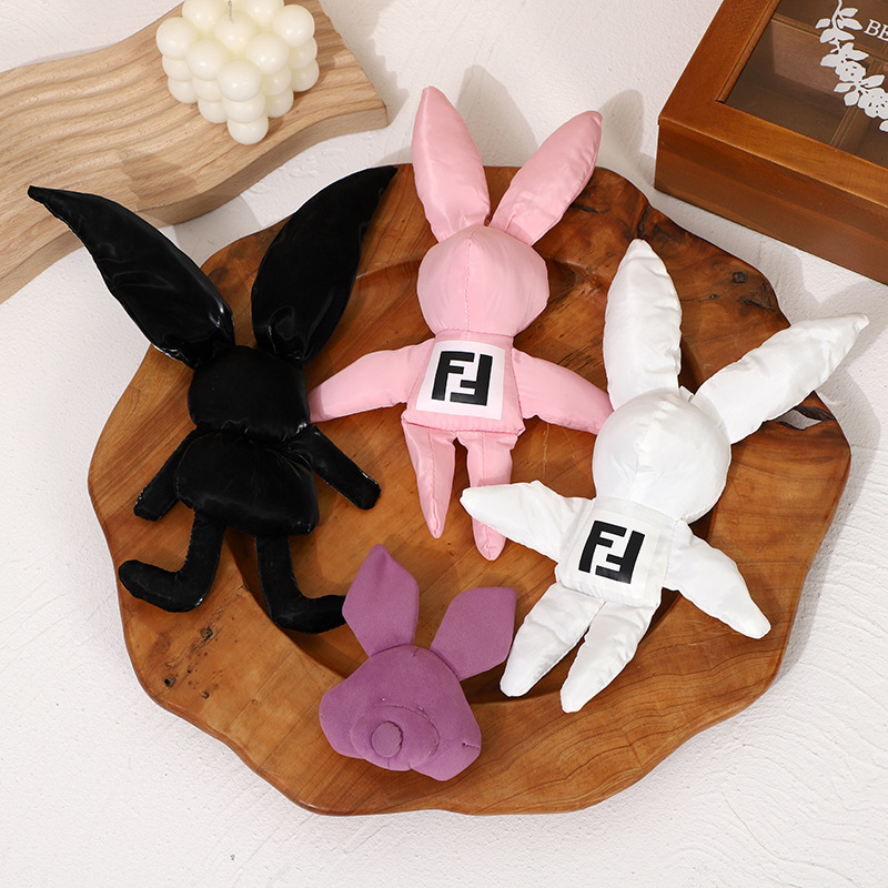 New Long-Eared Rabbit Plush Pendant Rabbit Doll Trendy Brand T-Shirt Doll Bead Chain Accessory DIY Bag Clothing Accessory