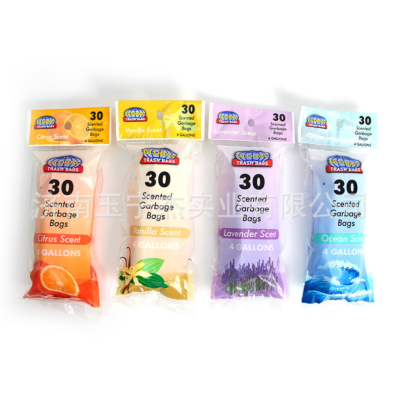 Scented Garbage Bags Exported to Vietnam, Malaysia, Canadian Supermarkets 4-Gallon 8-Gallon Garbage Bags