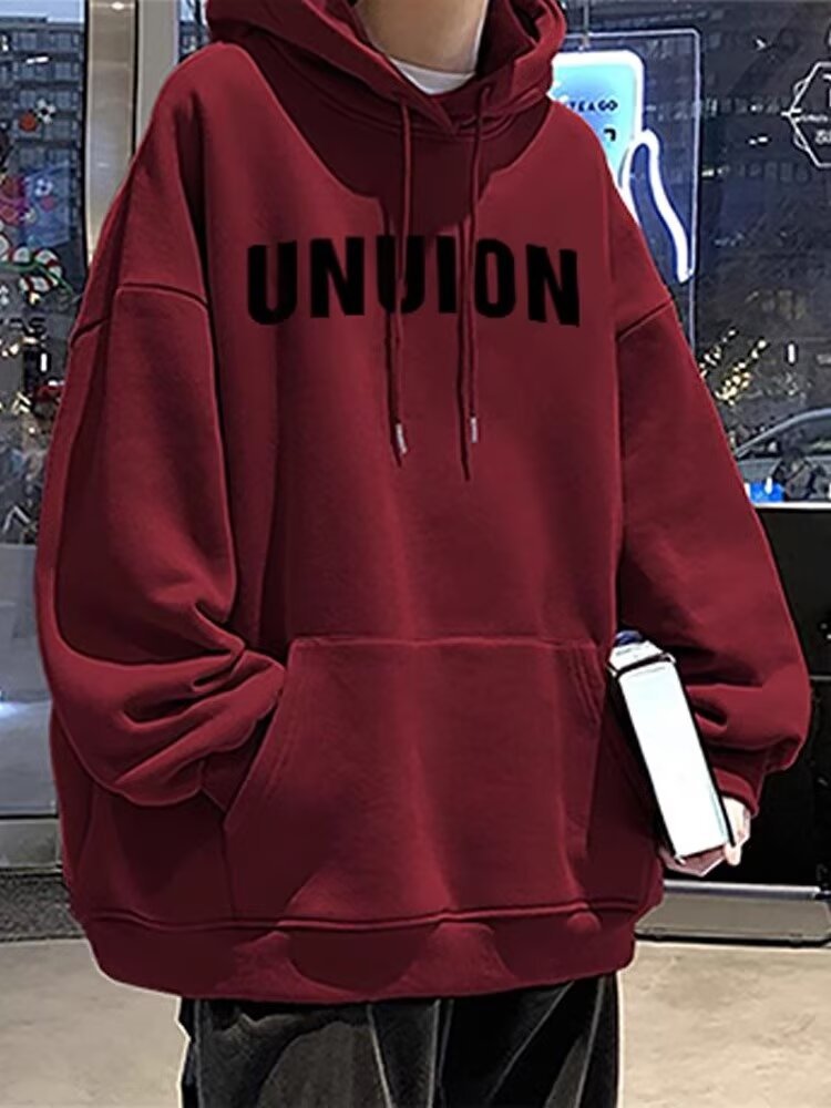 Felpa con cappuccio uomo stile hong kong oversize con scritte_voghion.com