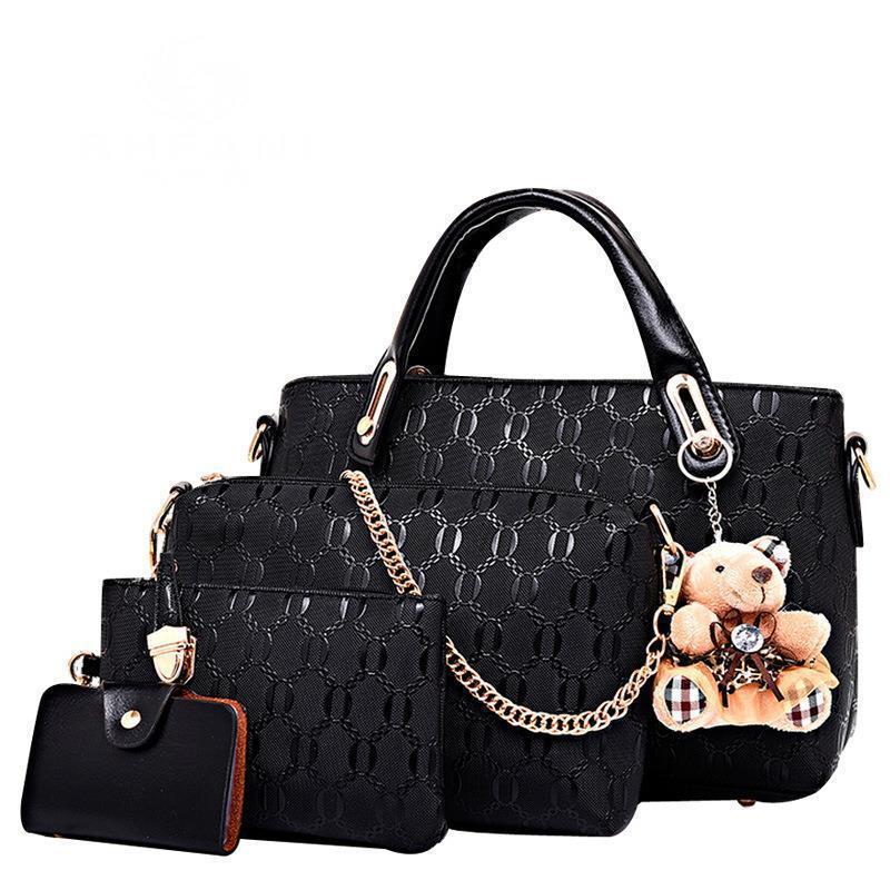 Women's Bag 2023 New European and American Fashion Four-Piece Set of Mother-In-Law Bag Large Capacity Single Shoulder Satchel Crossbody Bag Manufacturer Wholesale