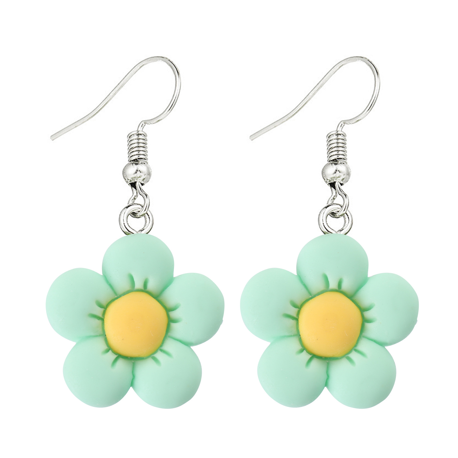 1 Paire Mignon Dame Sucré Fleur Résine Boucles D'oreilles display picture 3