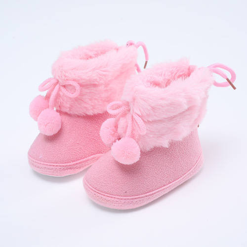  Autumn/Winter Newborn Baby Shoes 0-1 Year Anti-slip Soft Sole Walking Shoes for 3-5-7-9 Month Babies Cotton Shoes