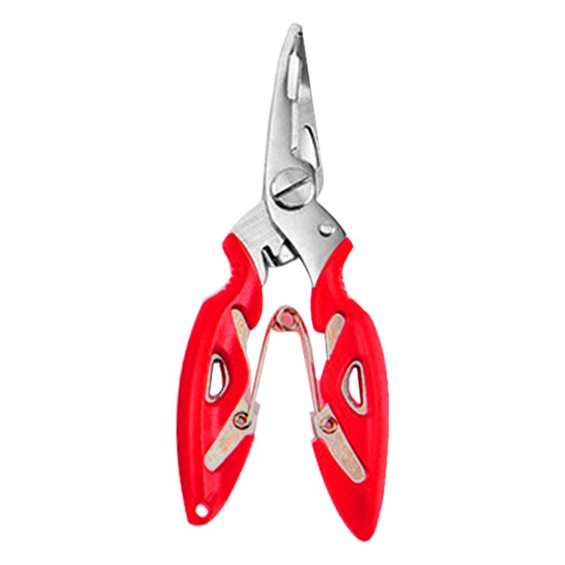 Stainless Steel Small Lure Pliers with Hollow Design, Curved Nose Fishing Pliers, Fishing Line Cutter, Fish Control Tool, Fishing Gear Pliers, Available in Multiple Colors