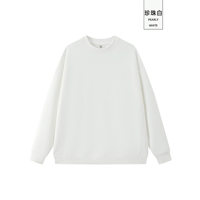 新款重磅工作服外套定制logo纯色美式跨境男装圆领卫衣潮牌高级感|undefined