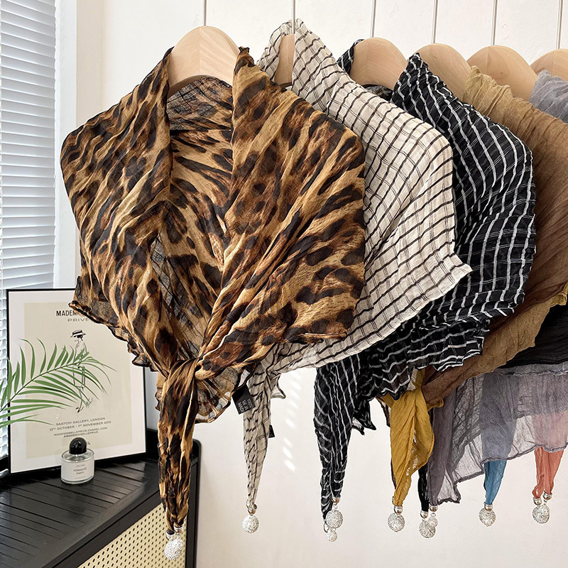 Nueva hebilla magnética multifuncional bufanda de algodón y lino para mujer primavera y verano protección del cuello de la Oficina al aire libre