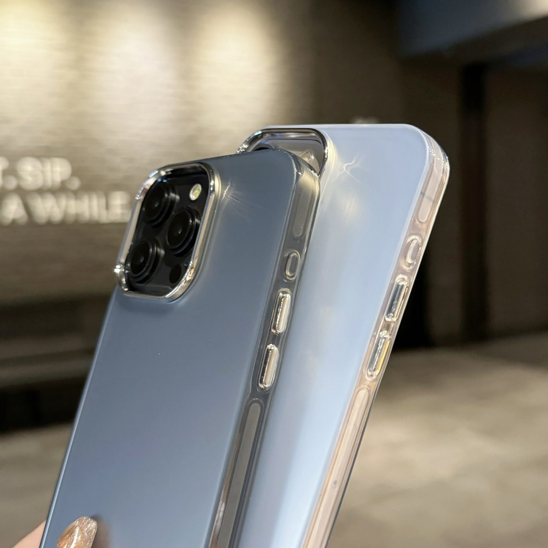 Plonas telefono dėklas iphone 15 pro max dvipusis sidabrinis_voghion.com