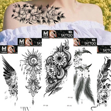 新款FF系列纹身贴花朵羽毛老鹰阿拉伯文爱心纹身贴纸厂家现货批发