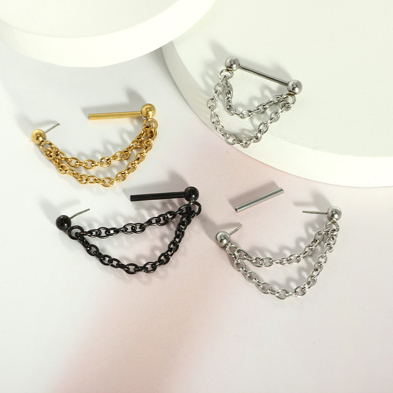 Pointed titanium steel lip stud product view