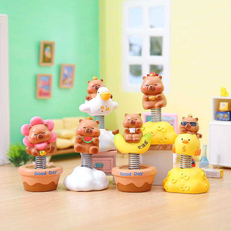 Tiktok New Creative Trendy Capybara Swinging Dolphin Toy Desktop Fun Decoration Direct from Manufacturer