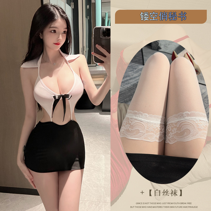 흰색 + 흰색 실크 스타킹