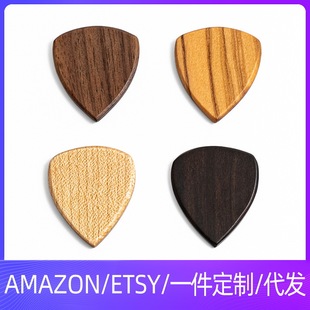 Cross-border wooden pick wooden pick shrapnel guitar pick LOGO carving solid wood one-piece delivery guitar pick
