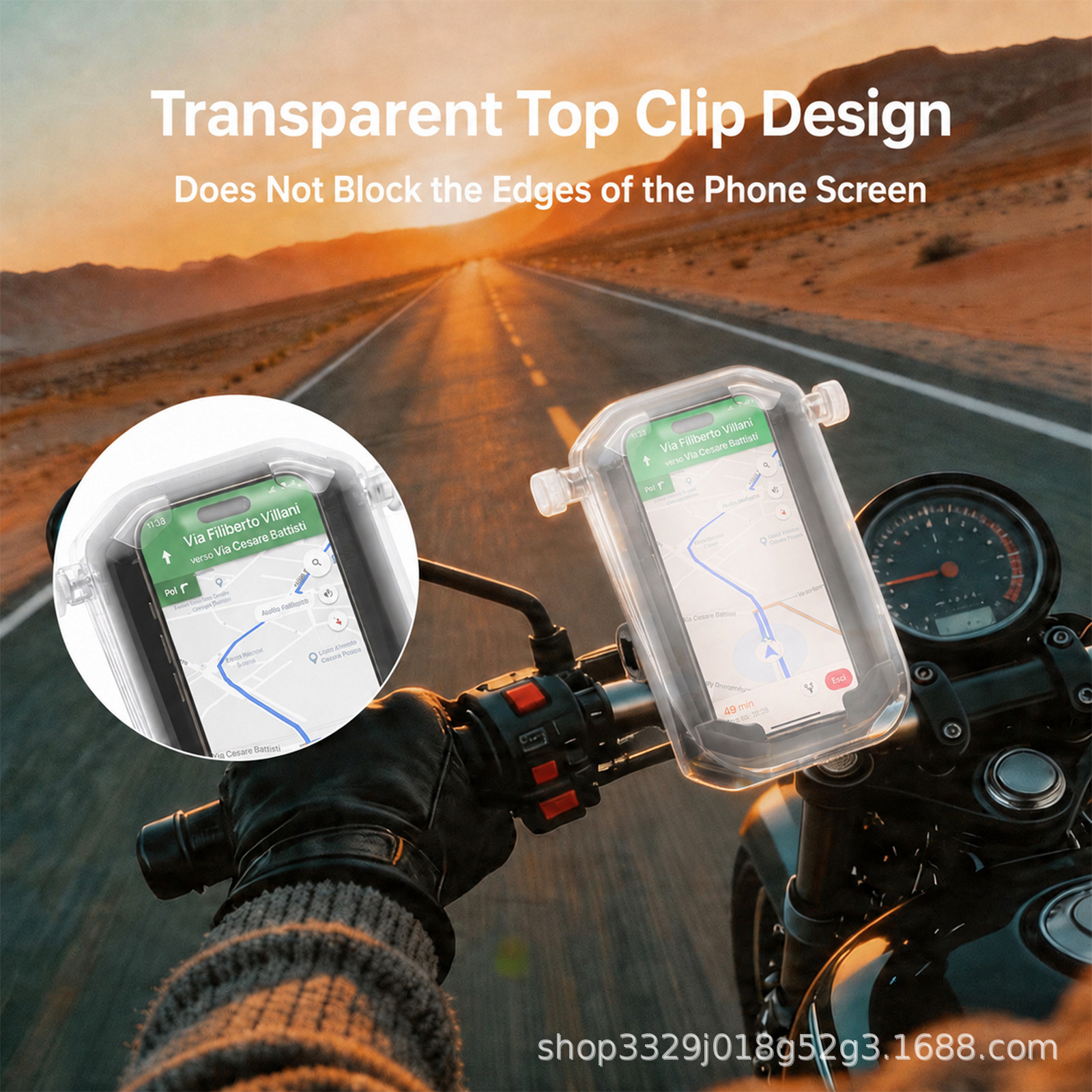 Motorcycle Shockproof Navigation Phone Holder Cross-Border Delivery Riding Outdoor Electric Vehicle Rainproof Phone Support Stand